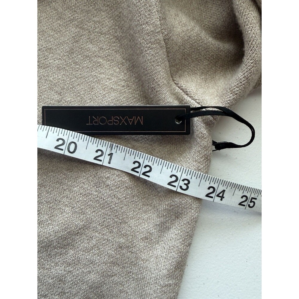 MaxSport Duster Cardigan Sweater XL Beige Knit Long Open Front Coatigan - Picture 9 of 10